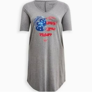 TORRID Shirt Dress - USA Flag Heart - Red White & Blue